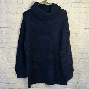 Amazon new navy oversized cowl neck sweater